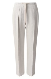 Брюки из хлопка и льна Brunello Cucinelli