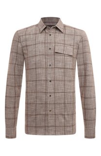 Рубашка из шерсти и шелка Kiton