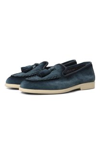 Замшевые лоферы Santoni