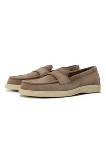Замшевые лоферы Santoni