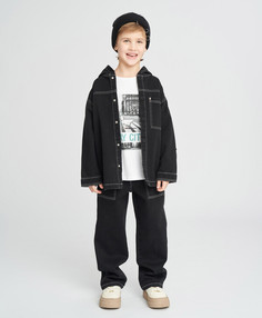 Джинсы багги детские черные Button Blue (128)