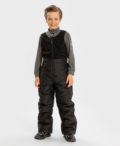 Полукомбинезон зимний непромокаемый с регулировкой длины штанин черный детский Button Blue
