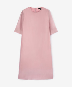 Платье прямое до колена из полупрозрачного вискозного крепа розовое GLVR