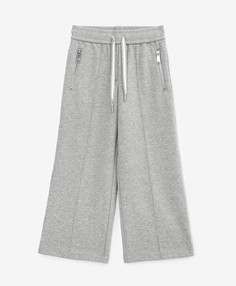 Брюки-палаццо для девочки трикотажные серые с люрексом Roberto Moretti