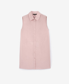 Удлиненная блузка прямой свободной формы из поплина розовая GLVR