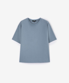 Футболка с коротким рукавом из меланжевого интерлока голубая GLVR