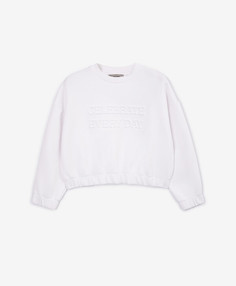 Свитшот трикотажный с надписью белый Gulliver Select