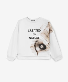 Свитшот для девочки из органического хлопка белый Gulliver