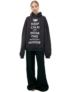 Черное худи &#039;Keep Calm&#039; Balenciaga