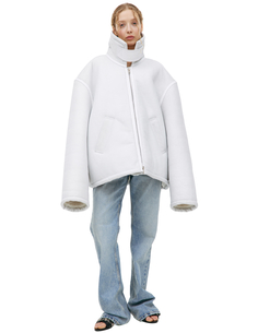 Белая дубленка из кожи Balenciaga