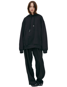 Черное худи с двойным шнурком Dries Van Noten