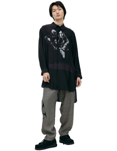 Шелковая рубашка с принтом Yohji Yamamoto