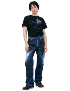 Джинсы с эффектом краски Yohji Yamamoto