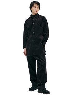 Черная рубашка из велюра Yohji Yamamoto