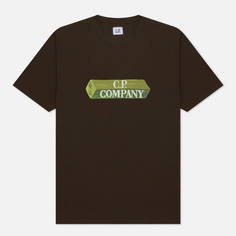 Мужская футболка C.P. Company 30/1 3D Logo, цвет оливковый, размер XXL