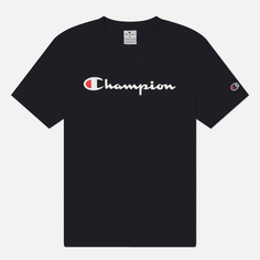 Мужская футболка Champion Big Logo Crew Neck, цвет чёрный, размер XXL