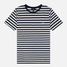 Мужская футболка A.P.C. Standard A.P.C. Brode Raye, цвет синий, размер L