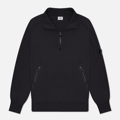 Мужская толстовка C.P. Company Diagonal Raised Fleece Half Zipped, цвет синий, размер XL