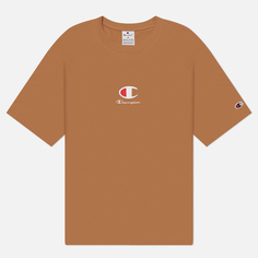 Мужская футболка Champion Big C Logo Crew Neck, цвет коричневый, размер XXL