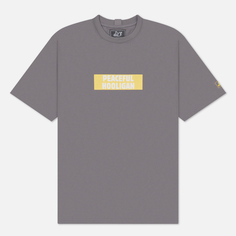 Мужская футболка Peaceful Hooligan Box Logo, цвет серый, размер M