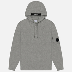 Мужская толстовка C.P. Company Diagonal Raised Fleece Lens Adjustable Hoodie, цвет серый, размер XXL