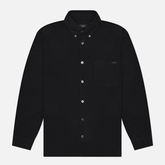 Мужская рубашка A.P.C. Mateo Logo, цвет чёрный, размер M