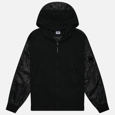 Мужская толстовка C.P. Company Diagonal Raised Mixed Quilted Hooded, цвет чёрный, размер M