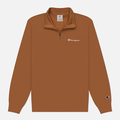 Мужская толстовка Champion Small Logo Half-Zip, цвет коричневый, размер XL