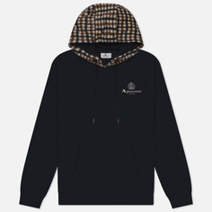 Мужская толстовка Aquascutum Active Club Check Merino Hoodie, цвет синий, размер XL