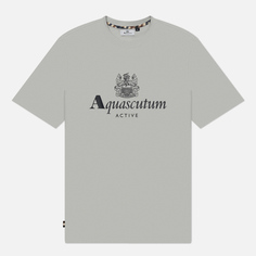 Мужская футболка Aquascutum Active Big Logo Cotton, цвет серый, размер S