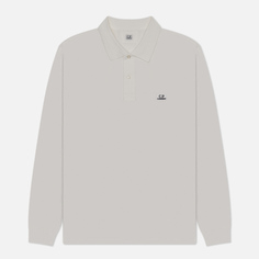 Мужской лонгслив C.P. Company Strech Piquet Logo Polo, цвет белый, размер S