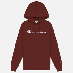 Женская толстовка Champion Big Logo Slim Fit Hoodie, цвет бордовый, размер L