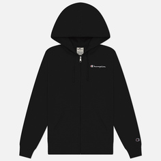 Женская толстовка Champion Small Logo Full-Zip Fleece Hoodie, цвет чёрный, размер M