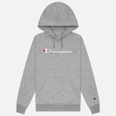 Женская толстовка Champion Big Logo Slim Fit Hoodie, цвет серый, размер S
