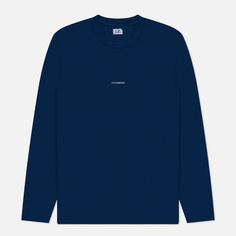 Мужской лонгслив C.P. Company Brushed Jersey Logo Regular Fit, цвет синий, размер XXL