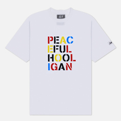 Мужская футболка Peaceful Hooligan Stencil Happy Monday, цвет белый, размер XXXL