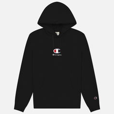 Мужская толстовка Champion Big C Logo Fleece Hoodie, цвет чёрный, размер L