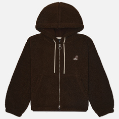 Женская толстовка Kangol Shearling Zip-Up, цвет коричневый, размер L