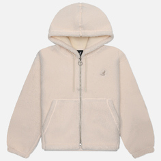 Женская толстовка Kangol Shearling Zip-Up, цвет бежевый, размер M