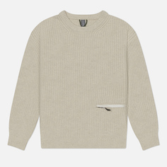 Мужской свитер UNAFFECTED Oversized Crew Neck Knit, цвет бежевый, размер M