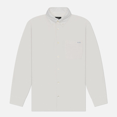 Мужская рубашка A.P.C. Mateo Logo, цвет белый, размер L