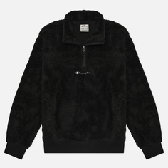 Мужская толстовка Champion Small Logo Half-Zip Teddy Fleece, цвет чёрный, размер S