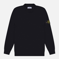 Мужской свитер Stone Island Lambswool Regular Ribbed Neckline, цвет чёрный, размер M