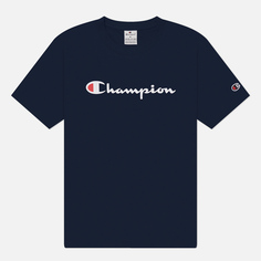 Мужская футболка Champion Big Logo Crew Neck, цвет синий, размер L