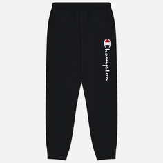 Мужские брюки Champion Big Logo Fleece Joggers, цвет чёрный, размер XXL
