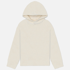 Мужской свитер MKI Miyuki-Zoku Chunky Rib Knit Hoodie, цвет белый, размер S