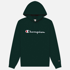 Мужская толстовка Champion Big Logo Fleece Hoodie, цвет зелёный, размер L