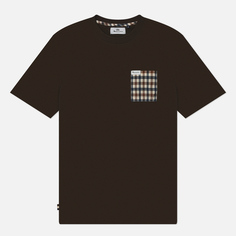 Мужская футболка Aquascutum Active Pocket Club Check, цвет коричневый, размер L