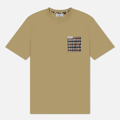 Мужская футболка Aquascutum Active Pocket Club Check, цвет бежевый, размер S