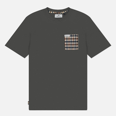Мужская футболка Aquascutum Active Pocket Club Check, цвет серый, размер M